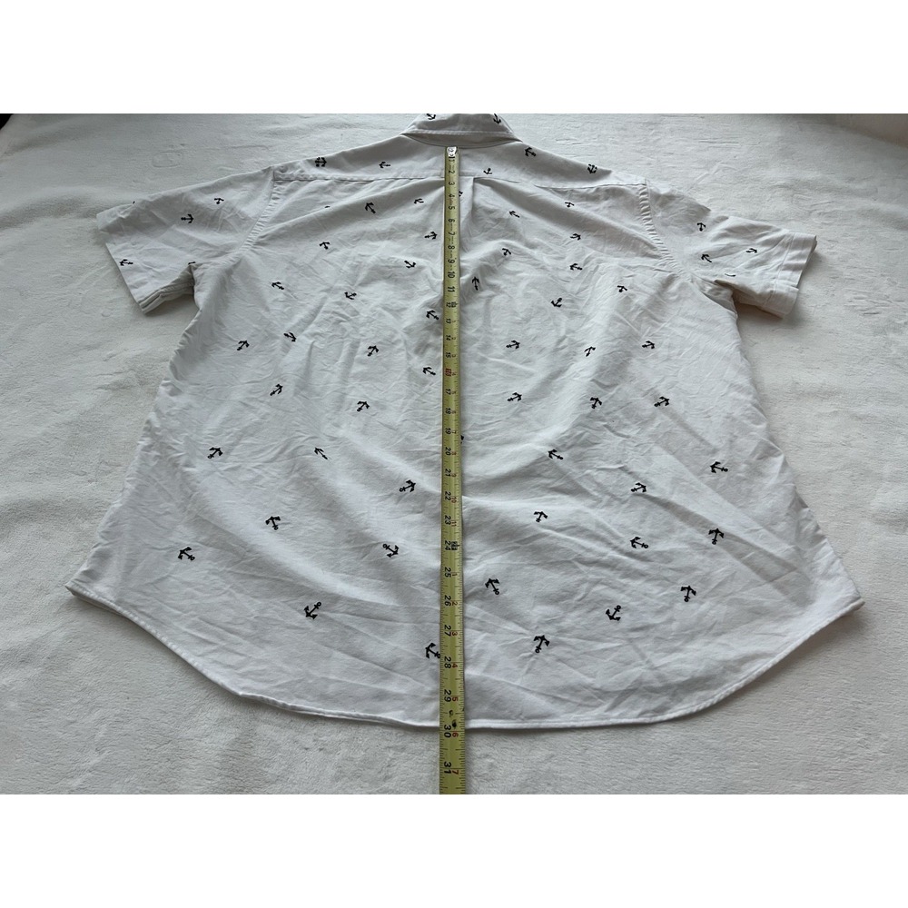 Ralph Lauren Shirt Mens Large Anchor All Over Print Short Sleeve Camp Casual - Picture 7 of 7